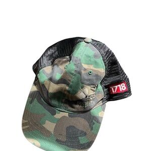 1718 Brewery Ocracoke Island Camo Trucker Hat Outer Banks SnapBack Beer Novelty